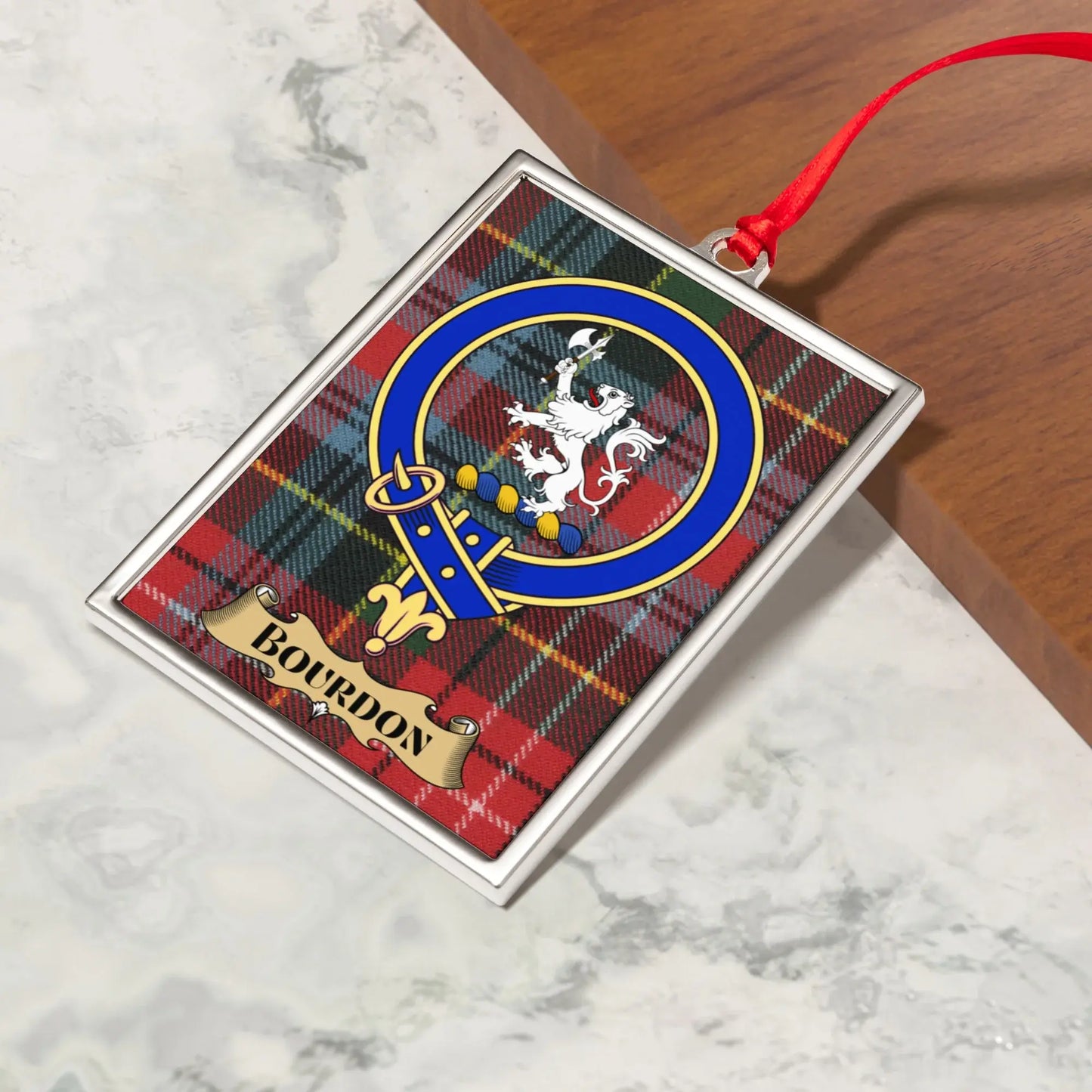 Tartan Clan Crest Rectangular Metal Ornament product