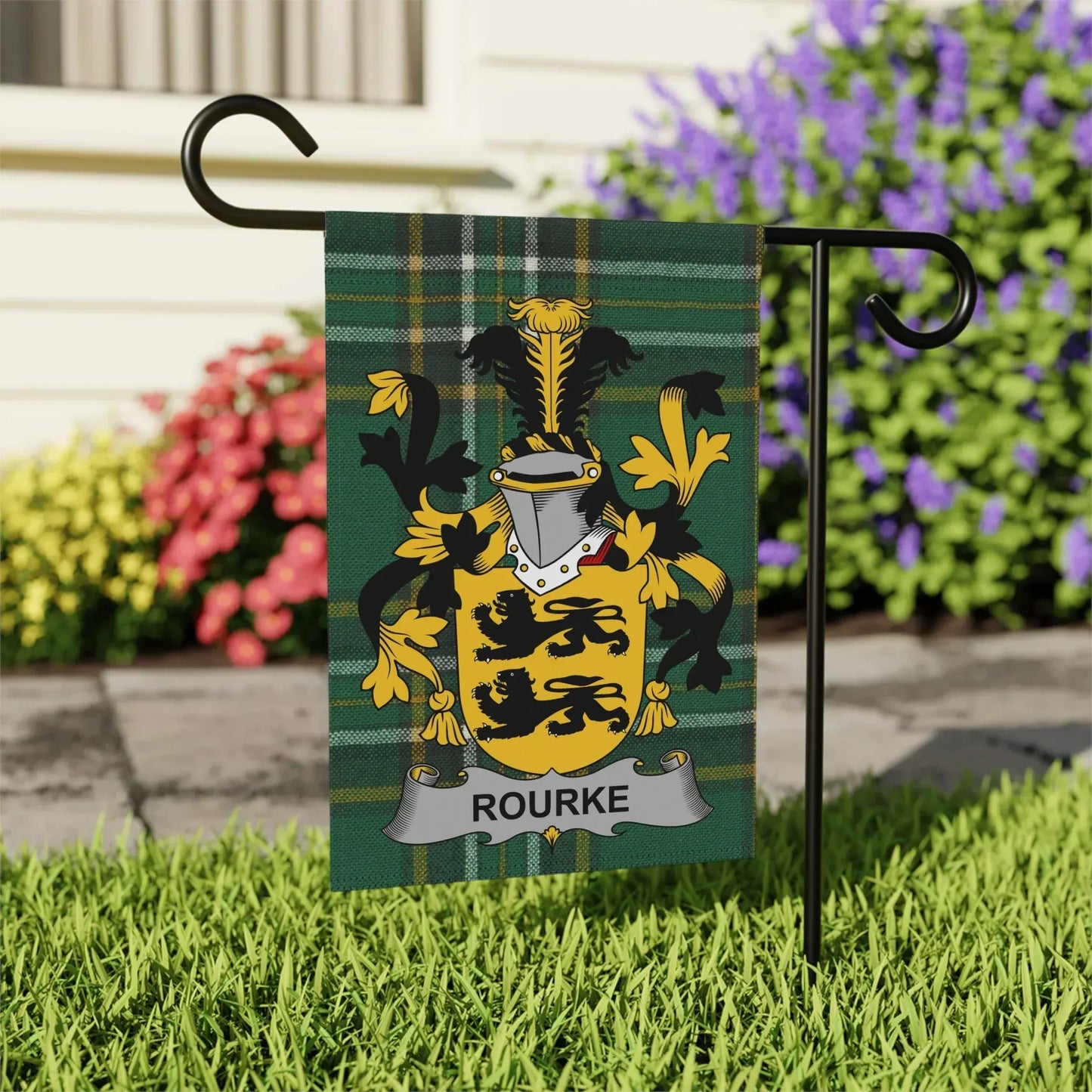 Rourke Family Crest Garden Flag Outdoor Sign product type