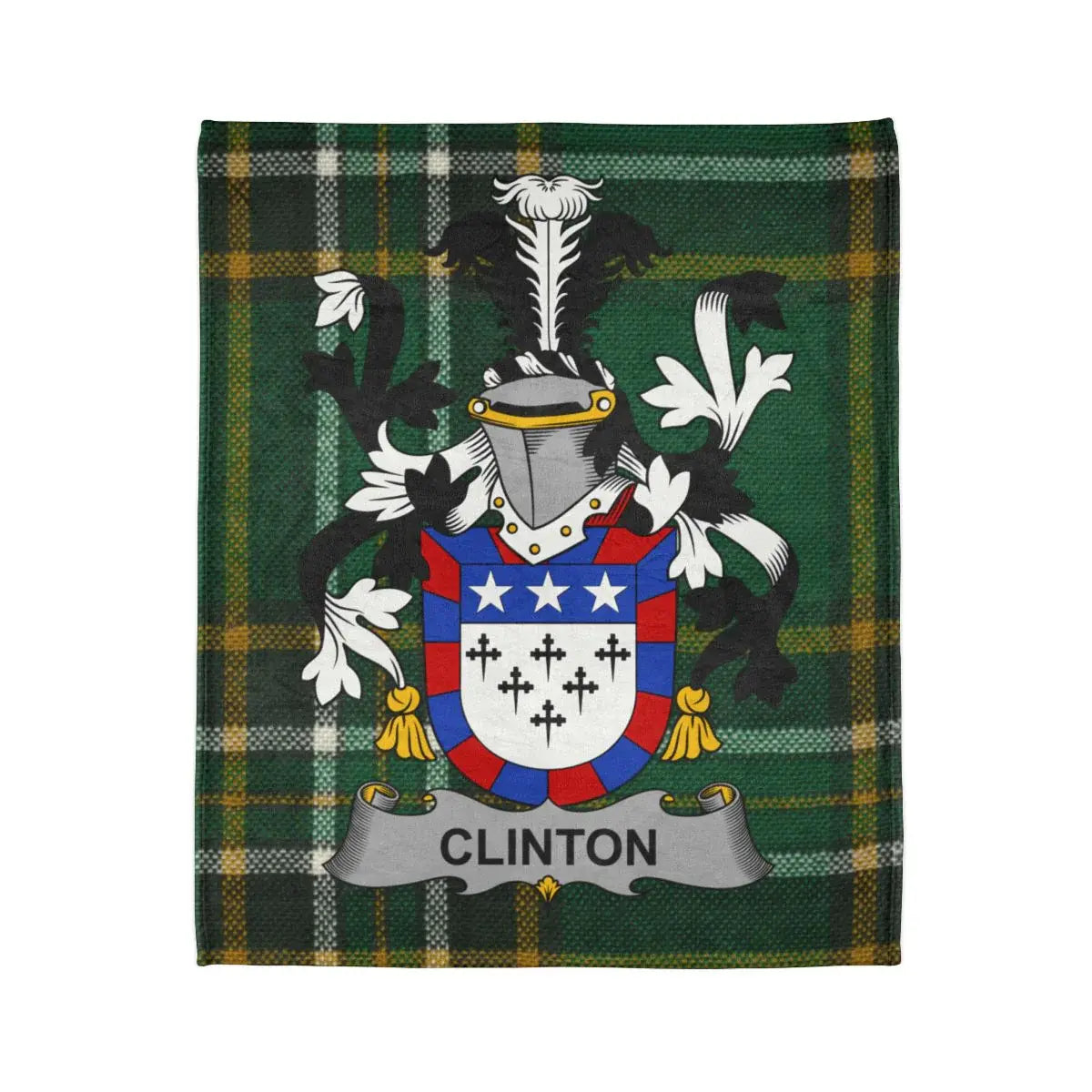 Heraldic Family Crest Green Tartan Pattern Blanket product