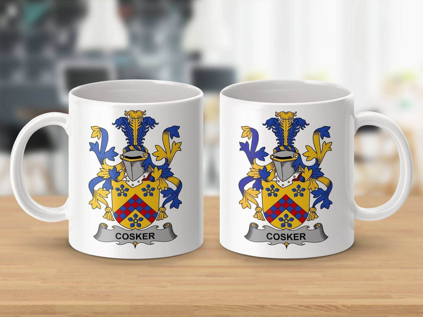 Cosker Surname Irish Family Crest Mug - Celtic Ancestry Gifts