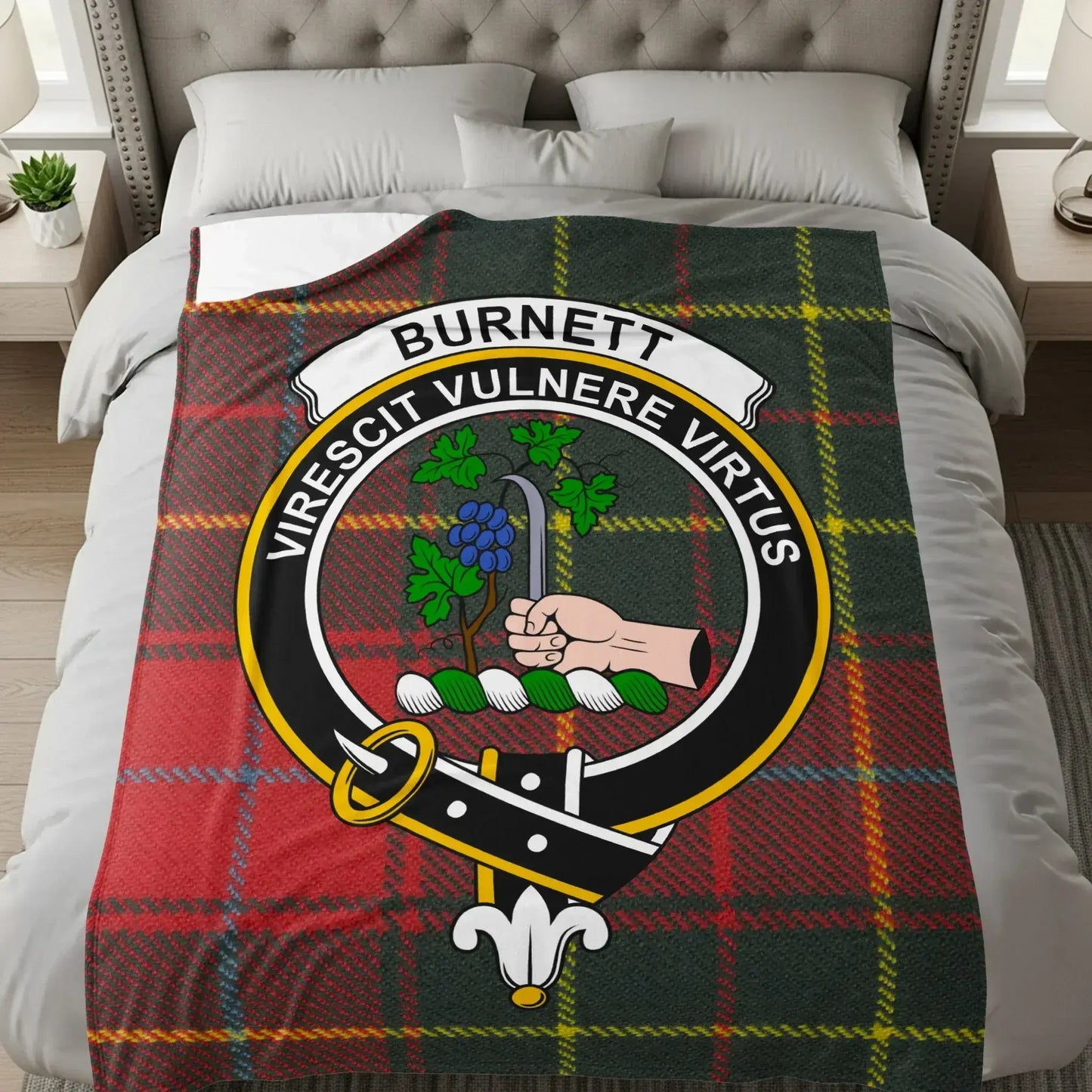 Burnett Crest Tartan Blanket Scottish Clan product