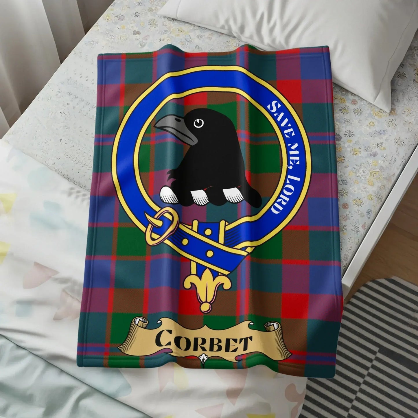 Corbet Clan Crest Tartan Blanket product
