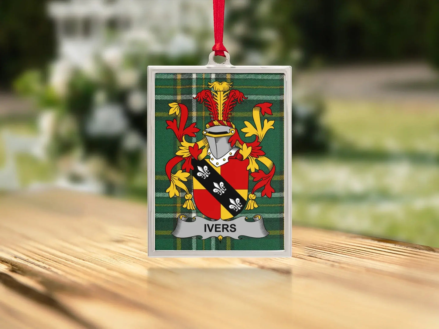 Personalized Family Name Crest Acrylic Ornament product type