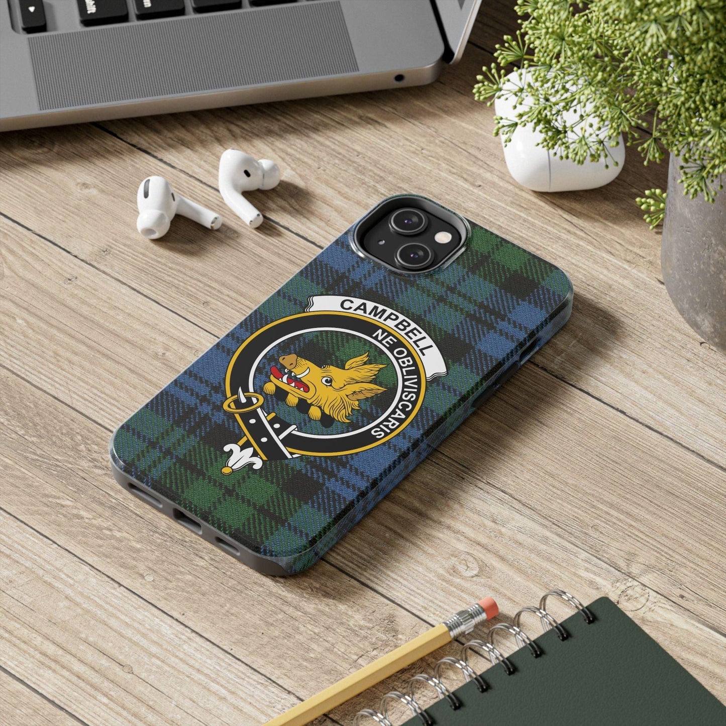 Campbell Clan Crest Scottish Tartan Cell Phone Case - Celtic Ancestry Gifts