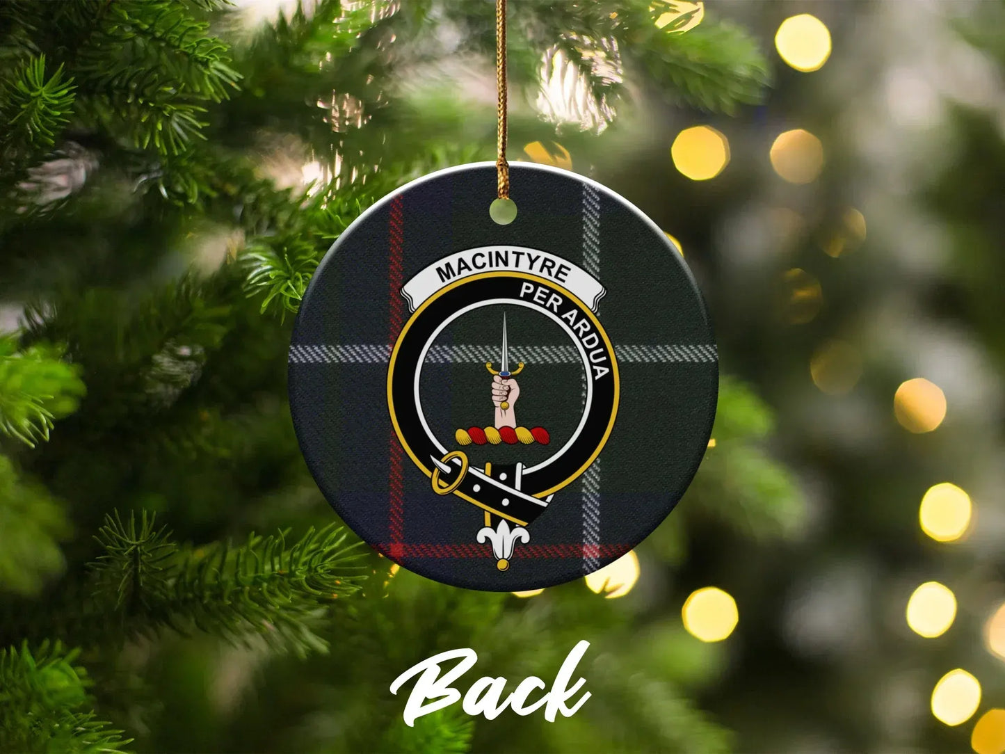 Macintyre Per Ardua Black Green Plaid Custom product