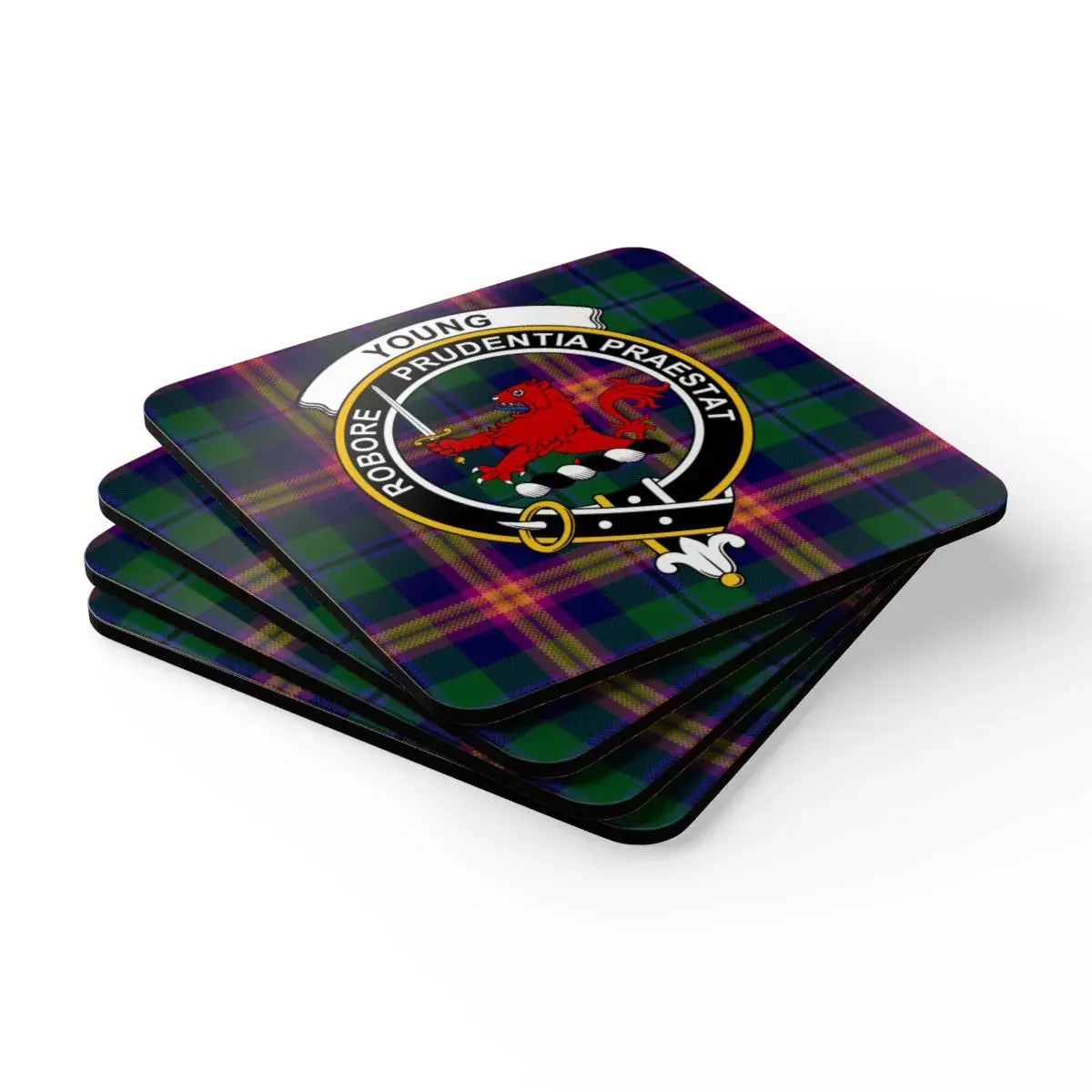 Vintage Clan Young Plaid Coasters product