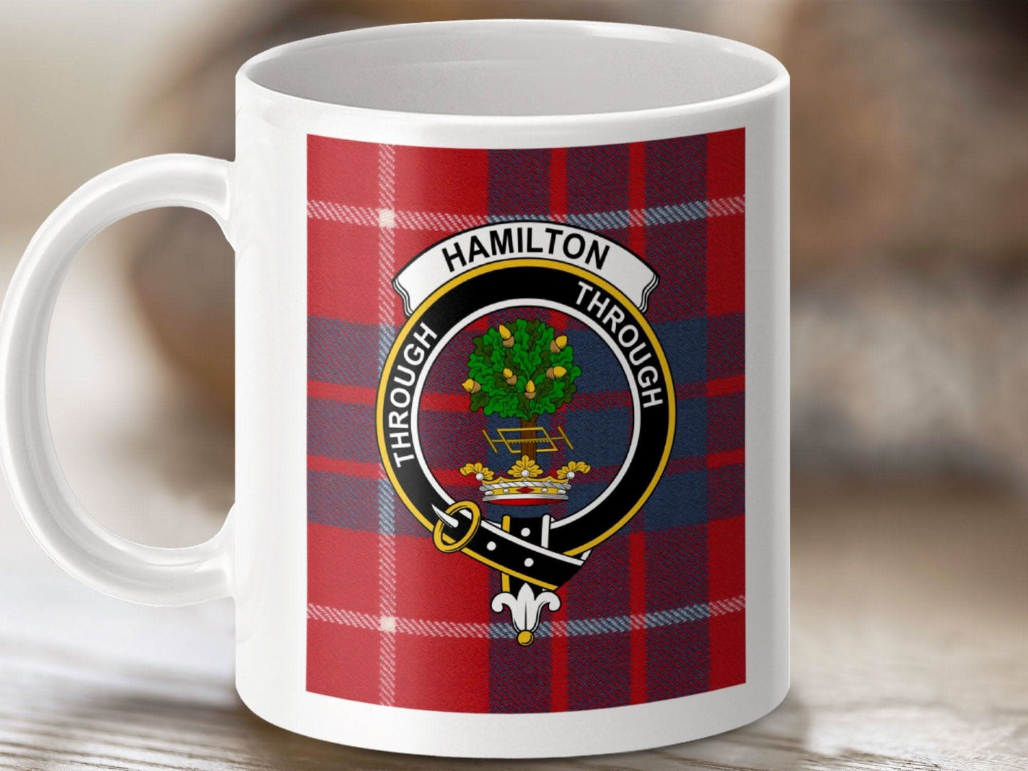 Hamilton Scottish Clan Badge Tartan Mug product type