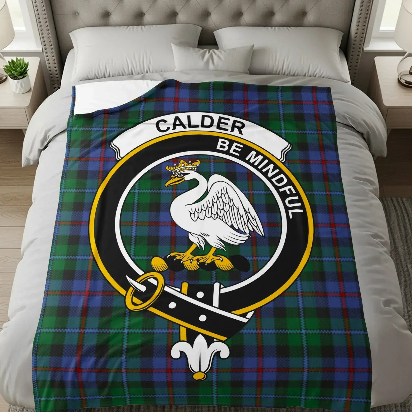 Calder Be Mindful Tartan Crest Blanket product