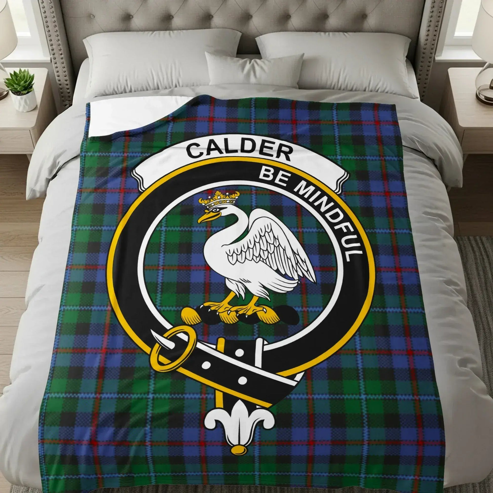 Calder Be Mindful Tartan Crest Blanket product