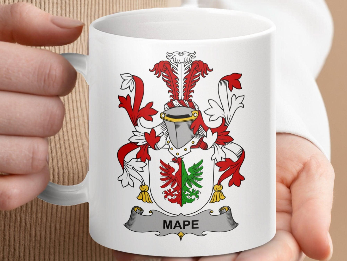 Mape Surname Irish Family Crest Mug - Celtic Ancestry Gifts
