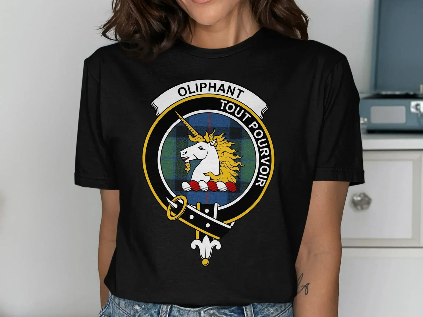 Oliphant Family Crest Unicorn Emblem Shirt product type