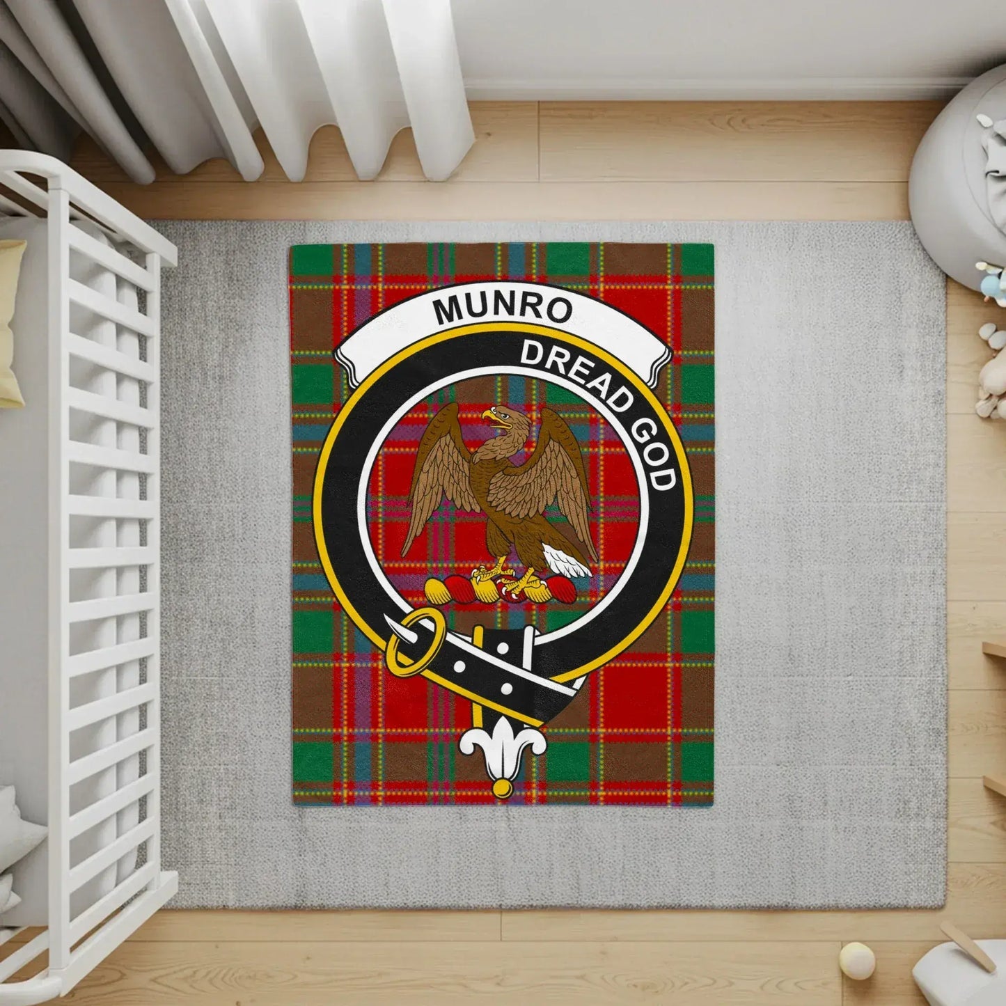 Munro Dread God Plaid Emblem Nursery Room Rug product