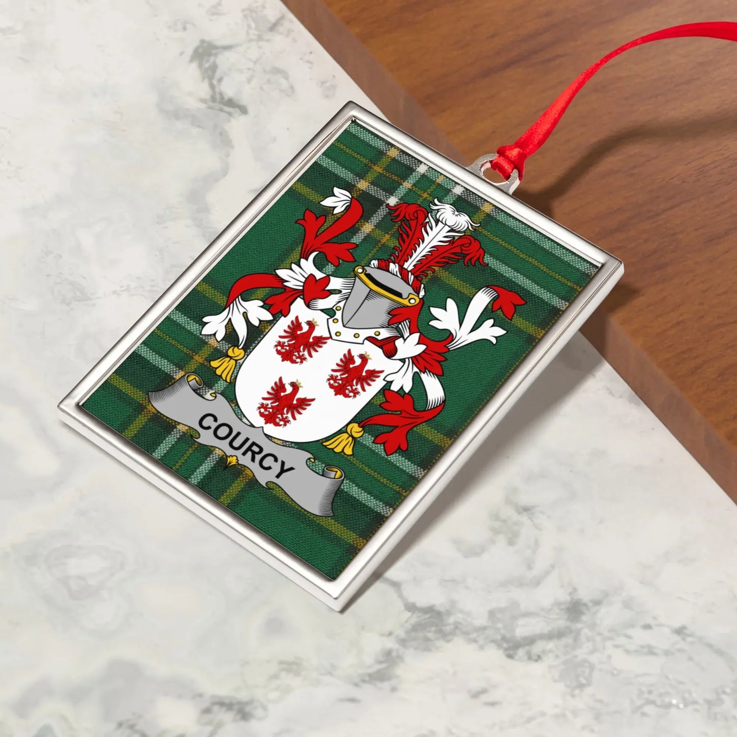 Family Crest De Courcy Rectangle Ornament product type
