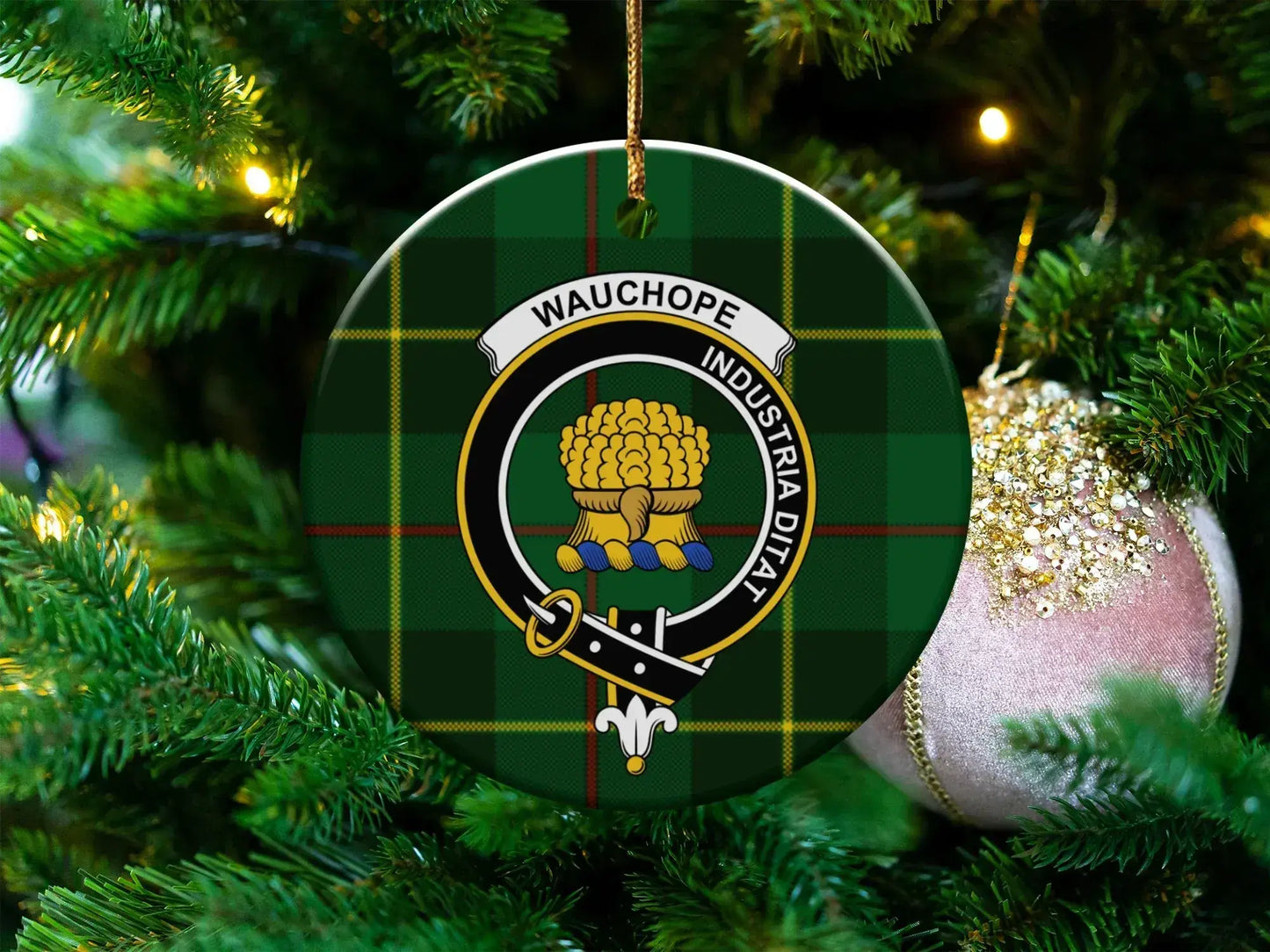 Wauchope Family Crest Christmas Ornament product