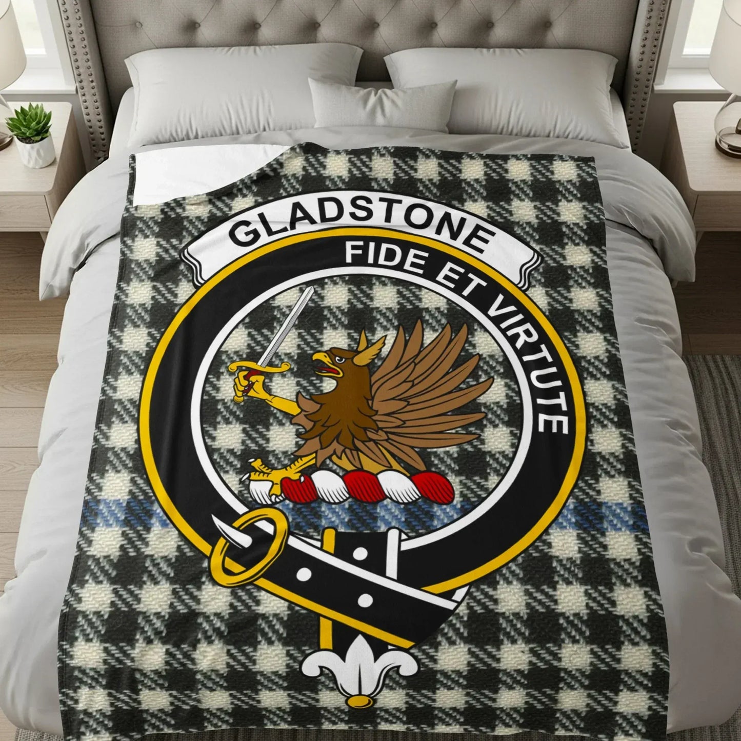 Gladstone Fide Et Virtute Eagle Checkered Blanket product