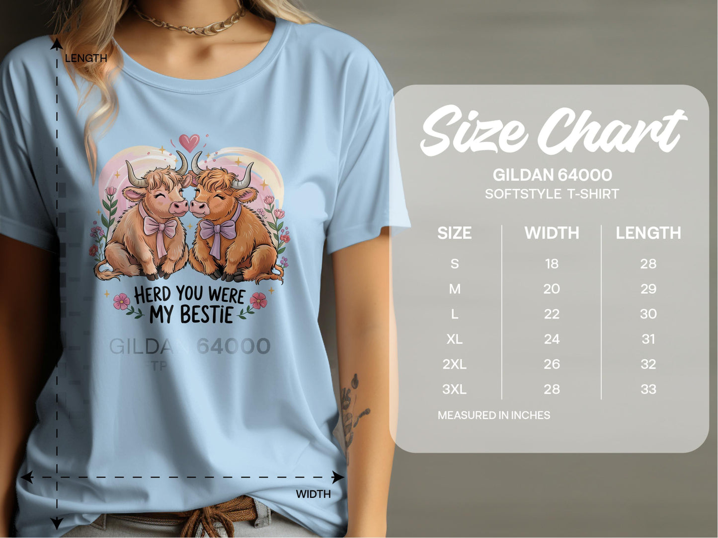 Adorable Cow Bestie Graphic Tee T-shirt product type