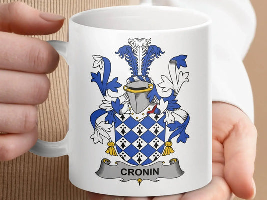 Cronin Surname Irish Family Crest Mug - Celtic Ancestry Gifts