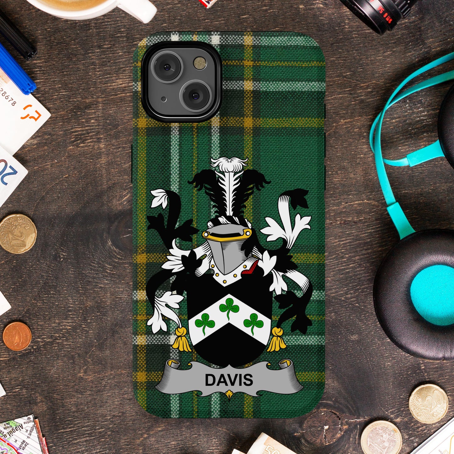 Davis Family Crest Tartan design phone case product