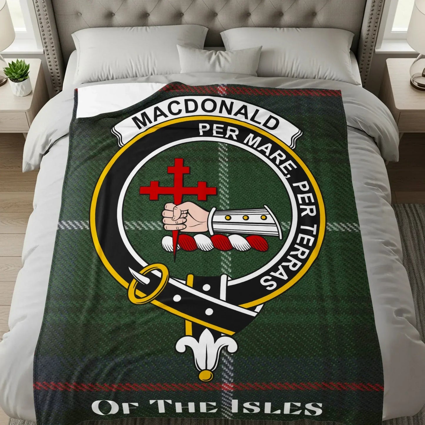 Clan Macdonald Tartan Blanket Decorative Bedroom Product