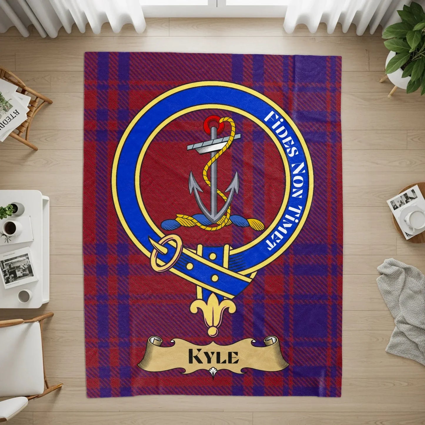 Kyle Plaid Pattern Custom Family Crest Rug product