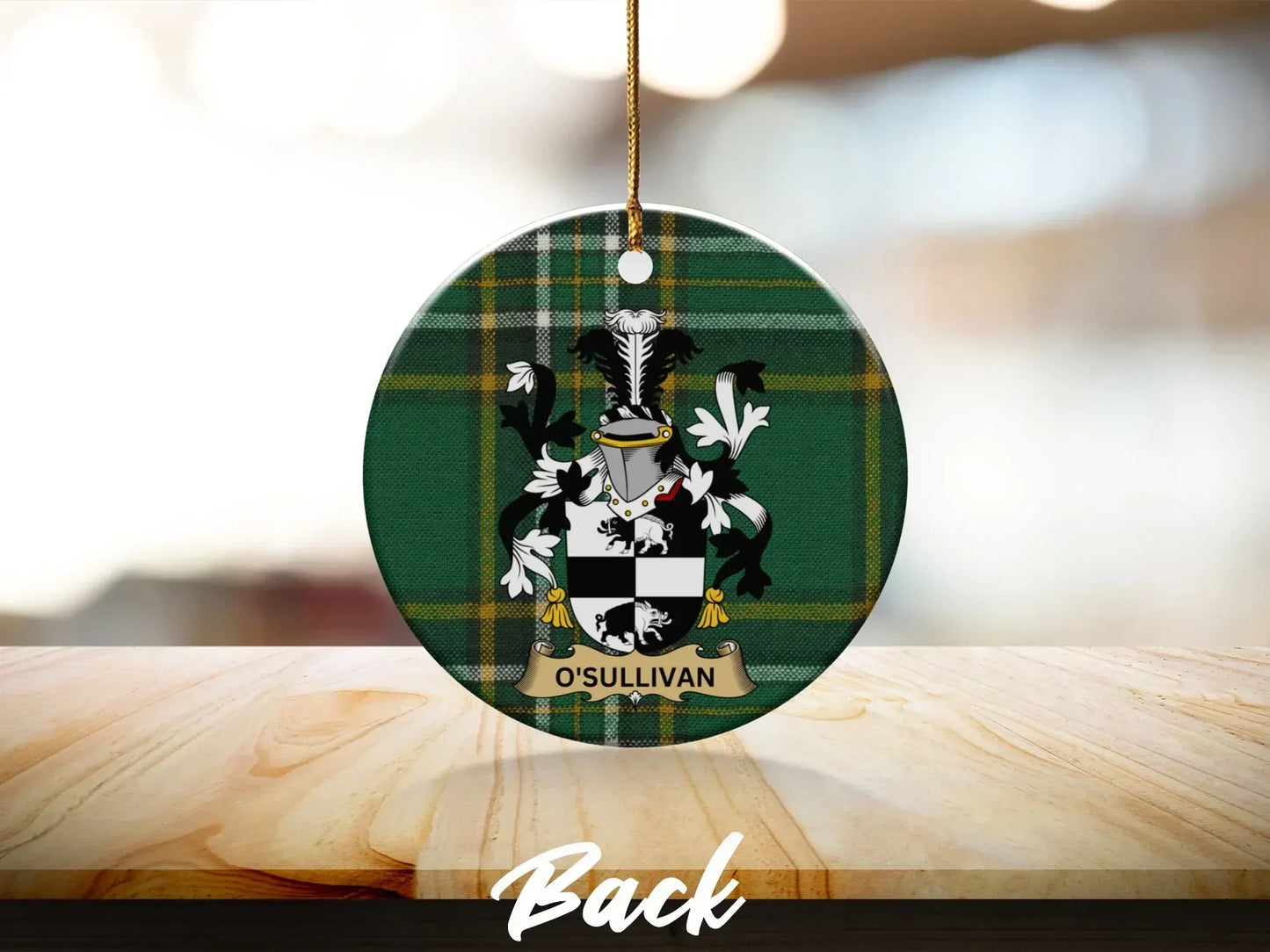 OSullivan Family Crest Plaid Round Ornament product type