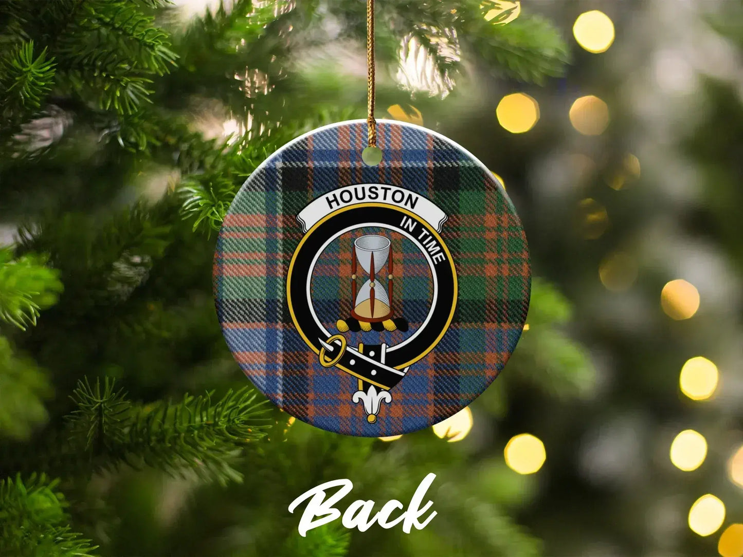 Houston In Time Tartan Plaid Christmas Ornament product