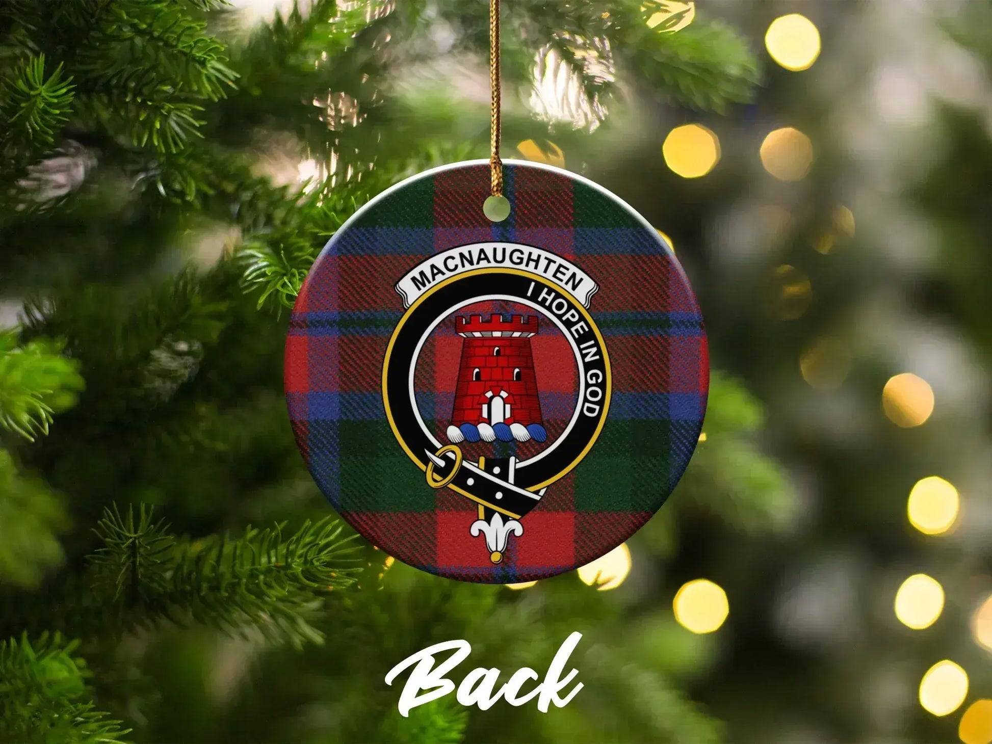 Macnaughten Hope In God Plaid Round Tree Decoration product