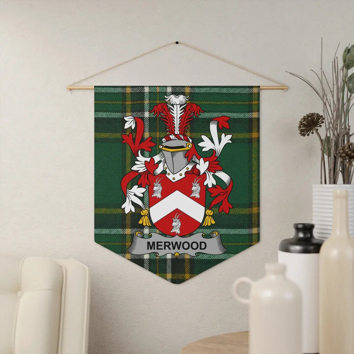 Merwood Family Crest Plaid Wall Hanging product