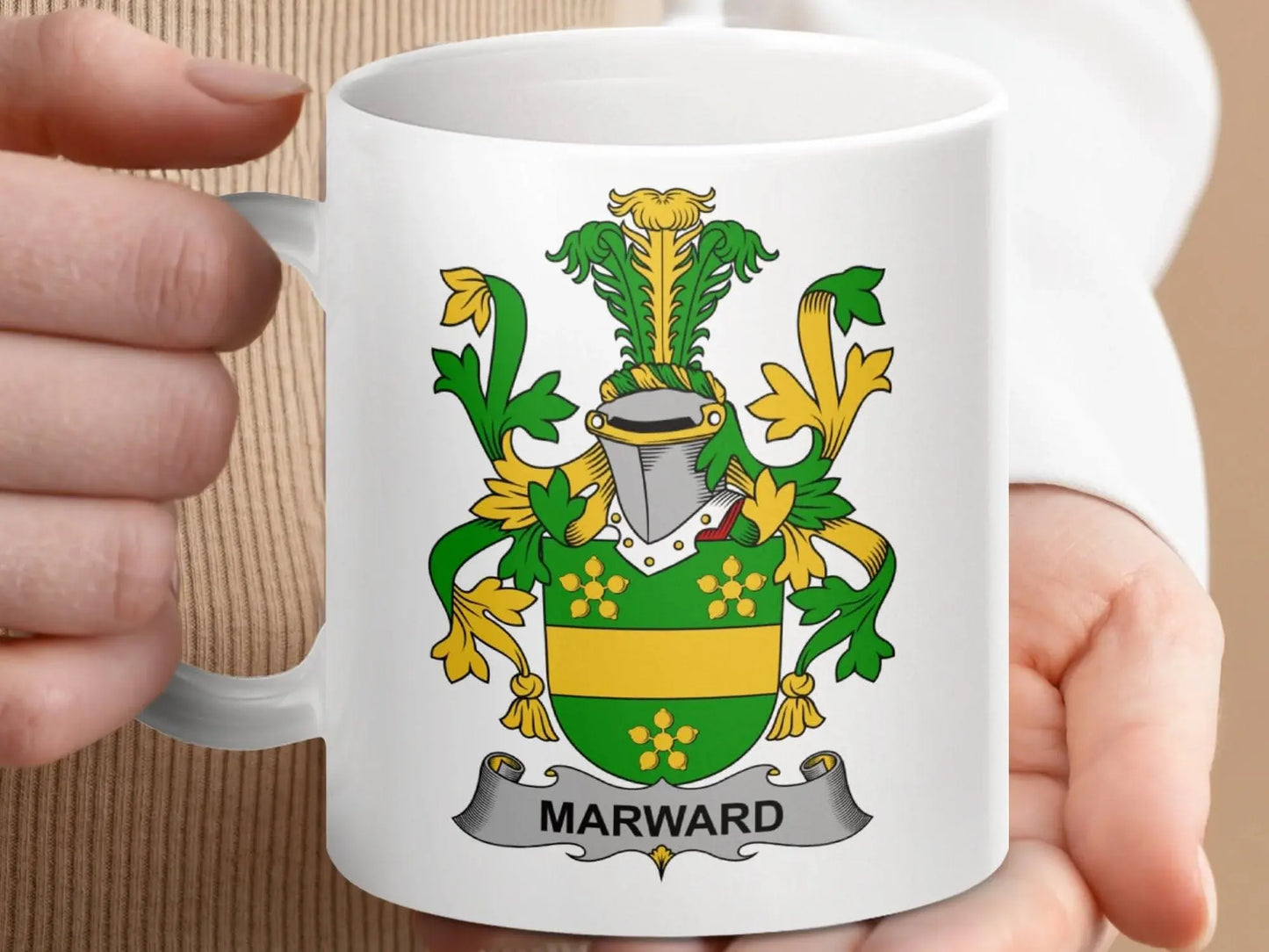 Marward Surname Irish Family Crest Mug - Celtic Ancestry Gifts
