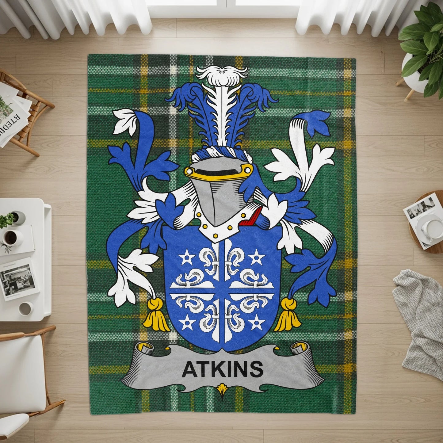 Royal Atkins Family Crest Majestic Living Room Rug product
