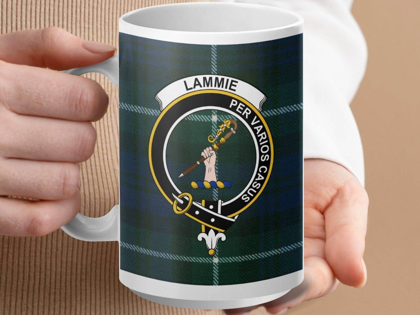 Lammie Clan Crest Tartan Mug for Coffee or Tea product