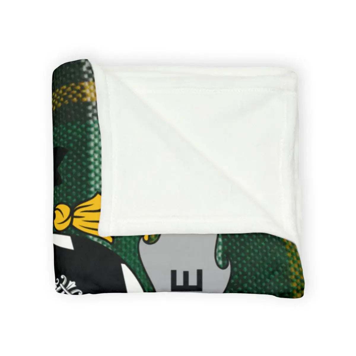 Cozy Green and Black Patterned Fleece Blanket product
