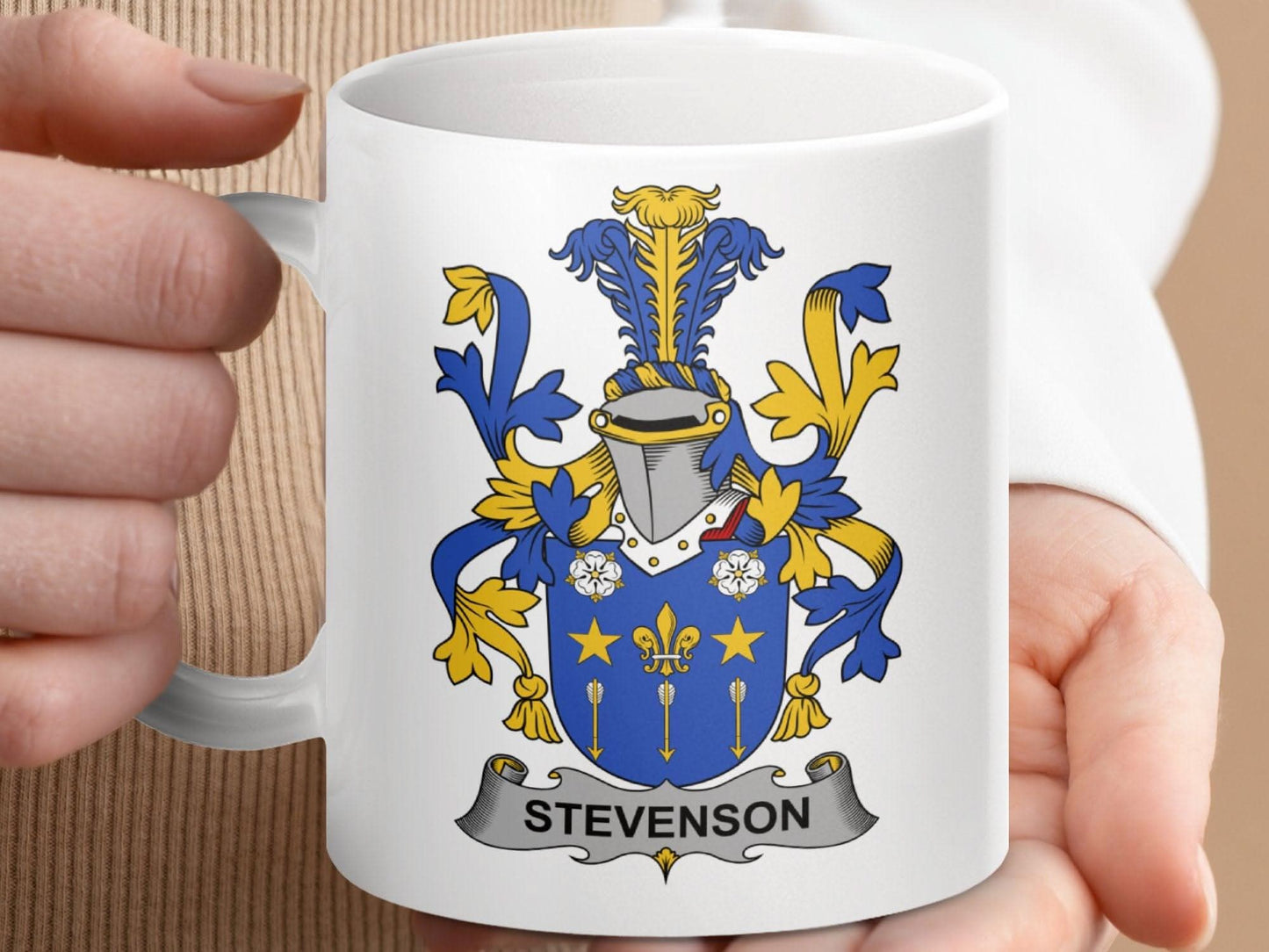Stevenson Family Crest Coat of Arms Mug - Celtic Ancestry Gifts