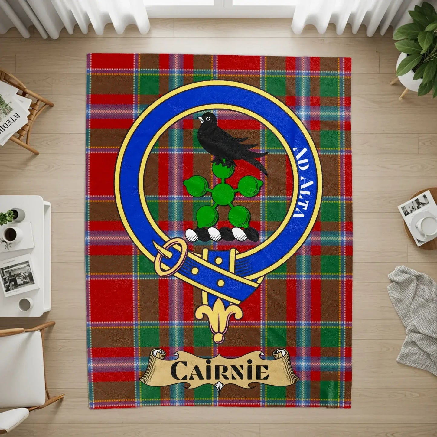 Cairnie Clan Crest Tartan Pattern Rug product