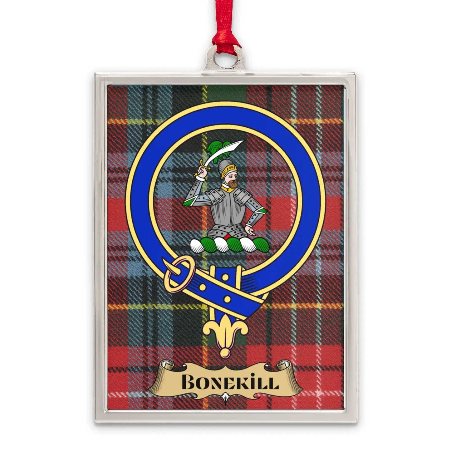 Bonekill Plaid Pattern Christmas Tree Ornament product