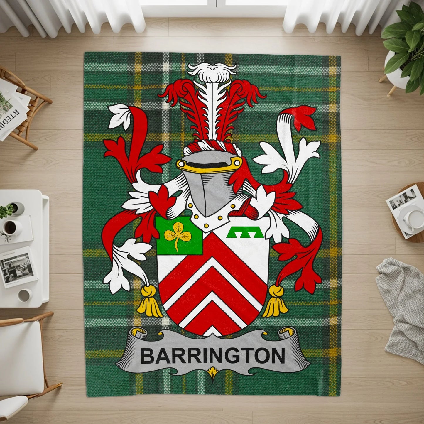 Personalized Barrington Coat of Arms Area Rug product type