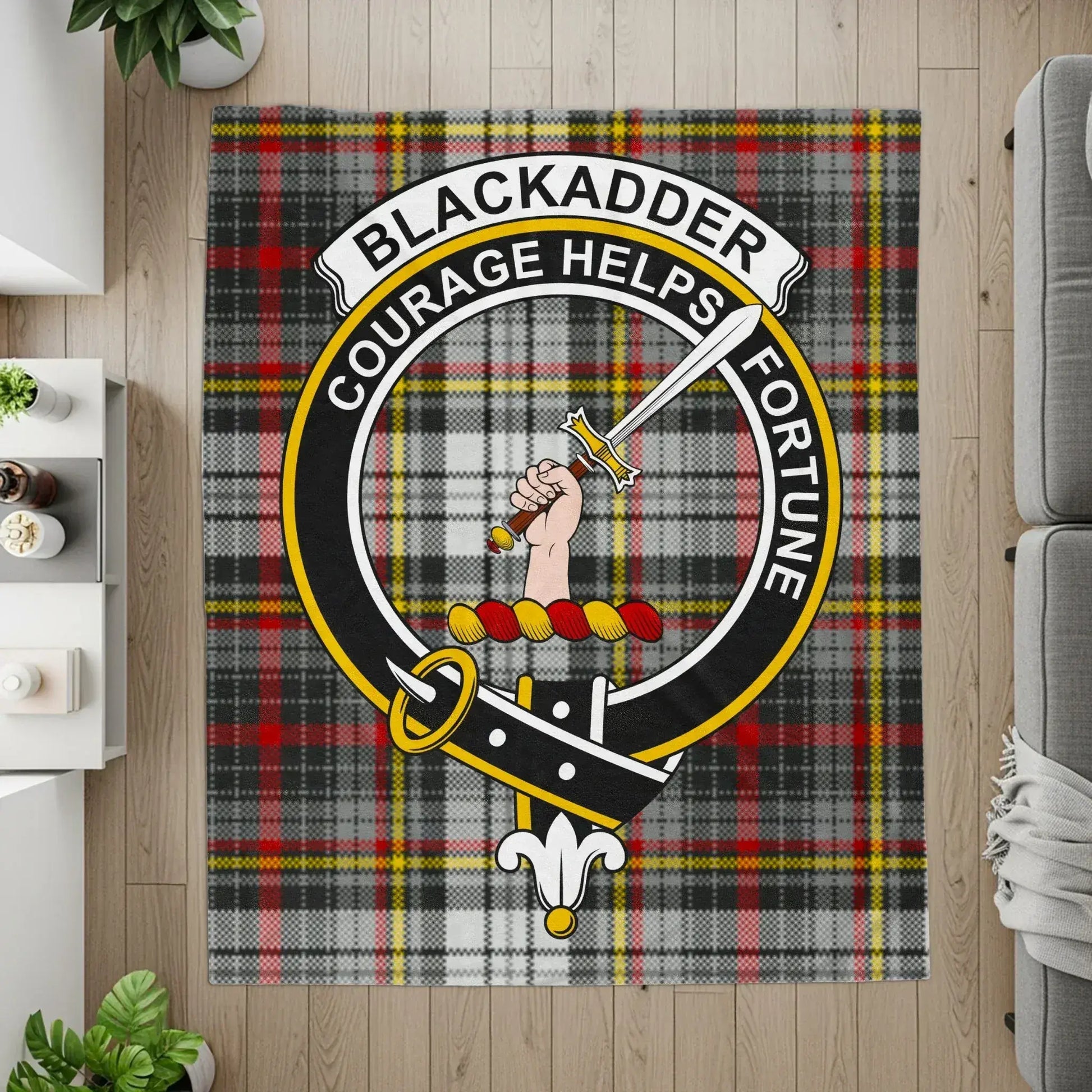 Blackadder Courage Helps Fortune Logo Rug product