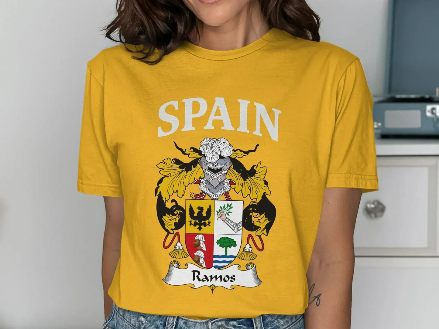 Spain Ramos Family Crest Emblem T-shirt product