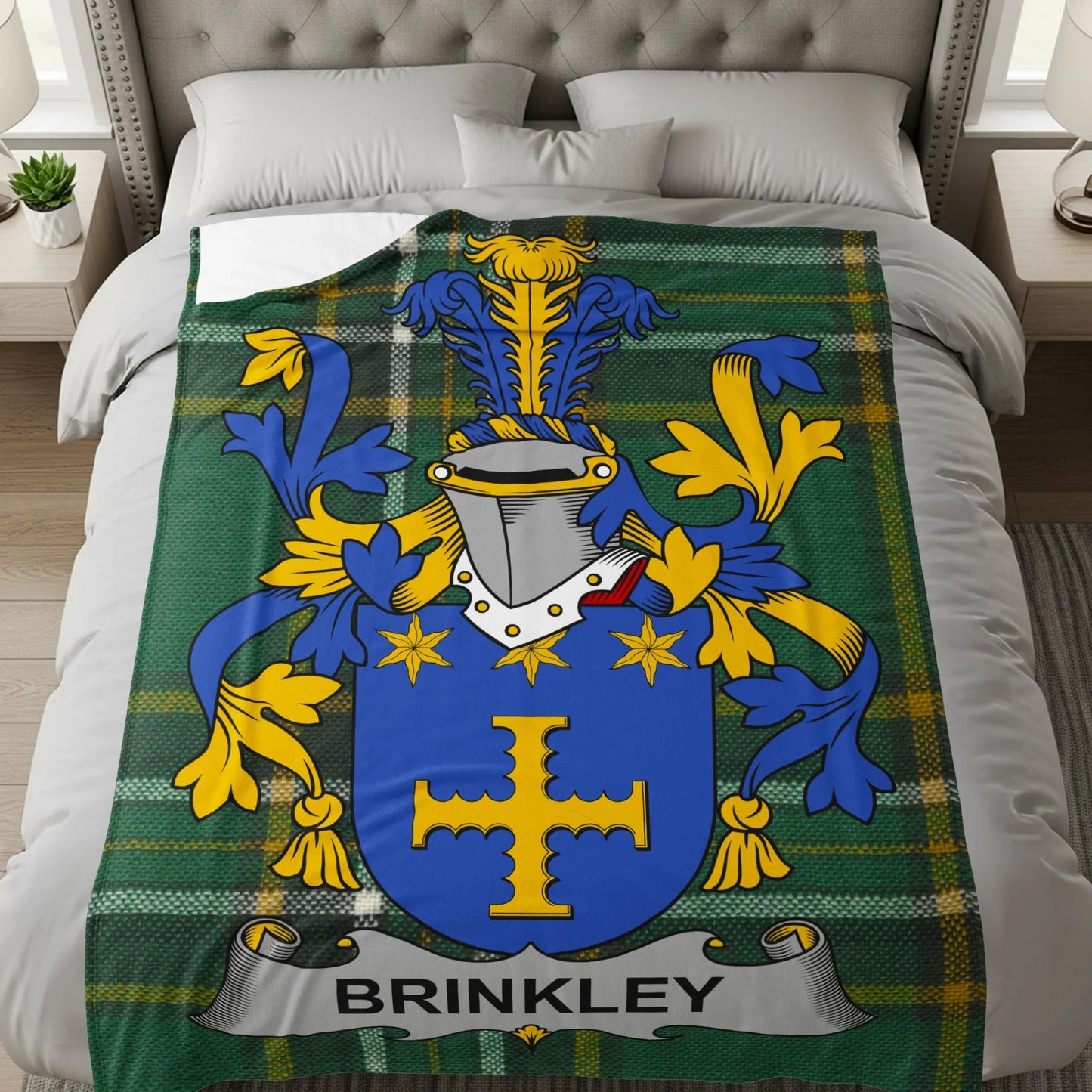 Brinkley Family Crest Plaid Design on Bedding product type