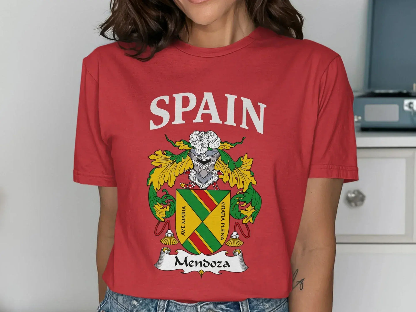 Spain Mendoza Family Crest Design T-Shirt product