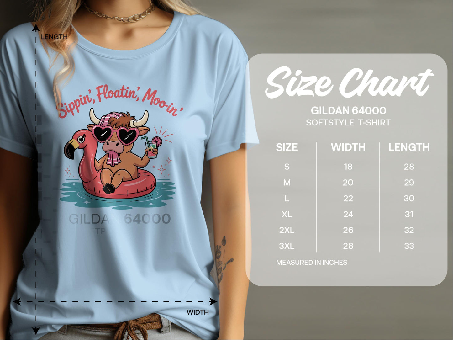 Sippin Floatin Moo-in T-Shirt with Fun Cartoon Design T-Shirt
