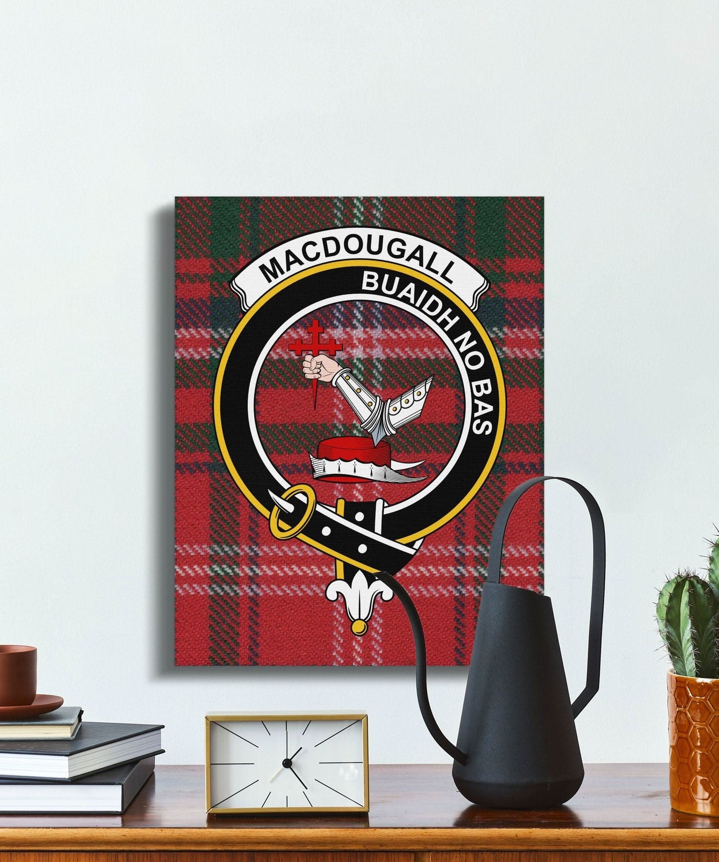 MacDougall Scottish Tartan Crest Canvas - Celtic Ancestry Gifts