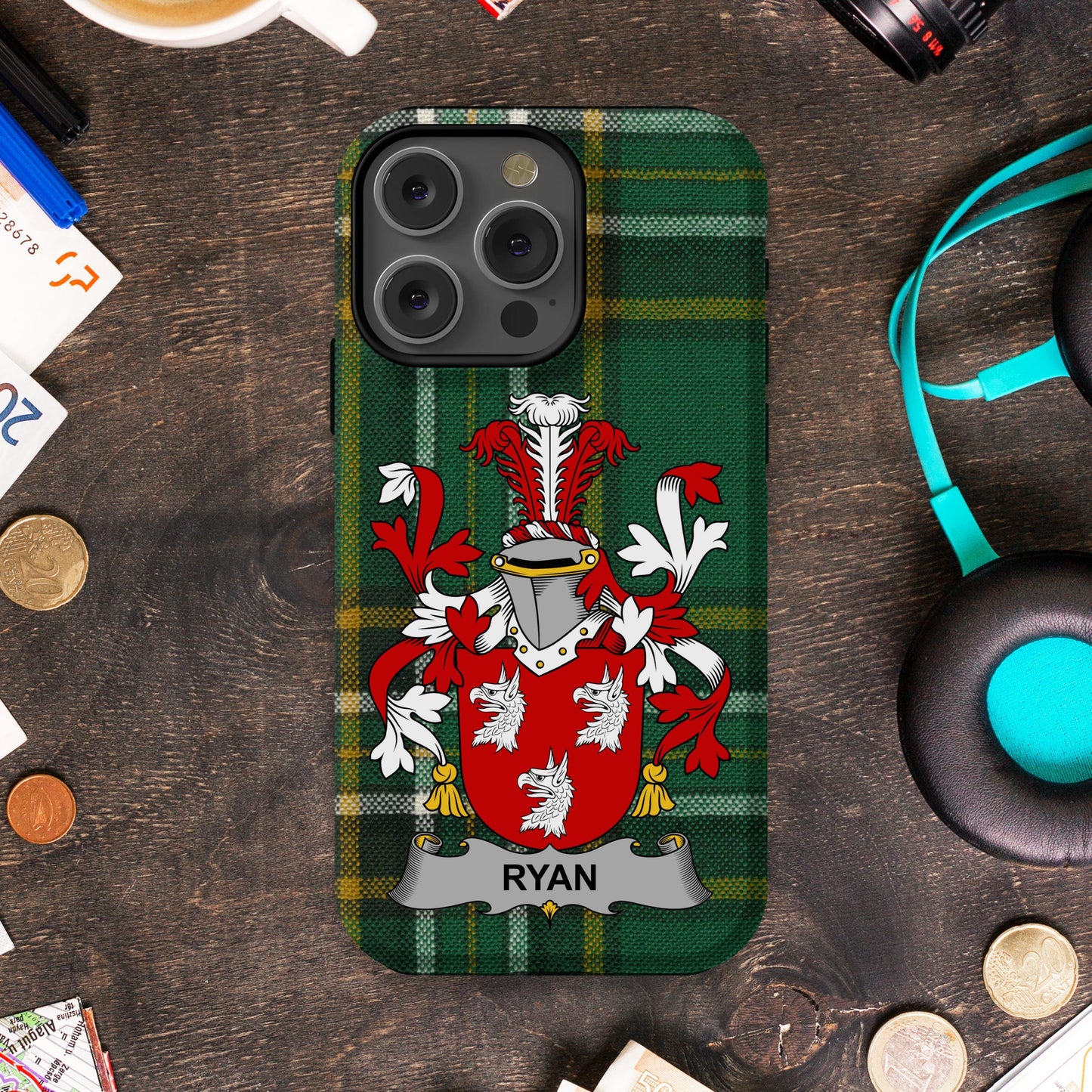 Ryan Irish Surname Family Crest Cell phone cover - Celtic Ancestry Gifts