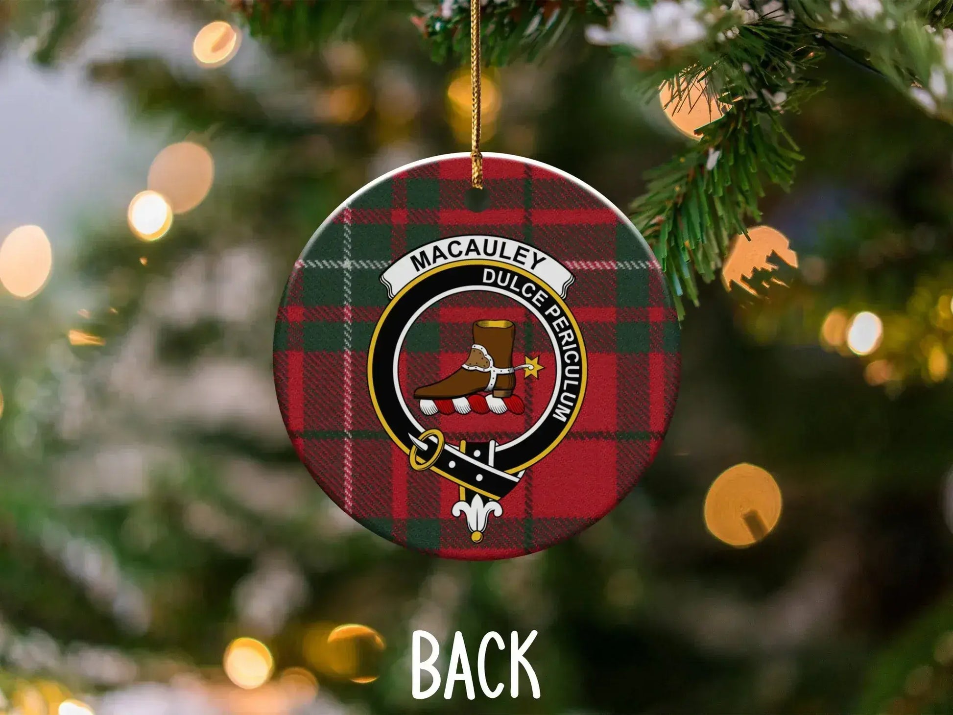 MacAuley Clan Crest Personalized Round Ornament product