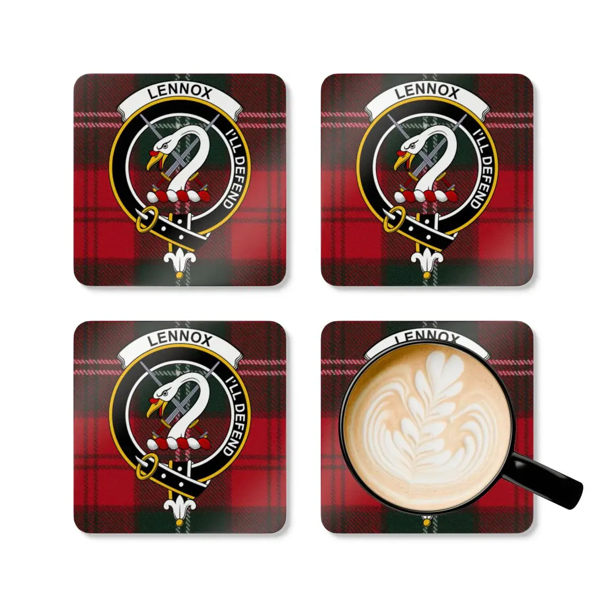 Lennox I Will Defend Clan Crest Square Coaster product