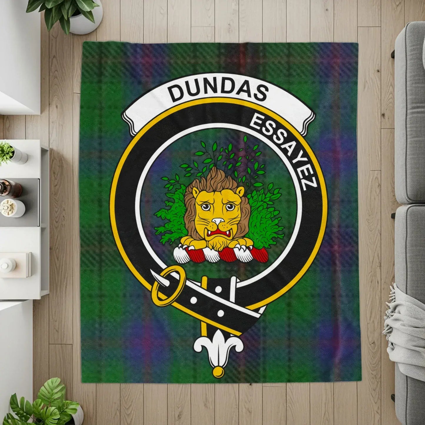 Clan Dundas Family Crest Patchwork Style Blanket product