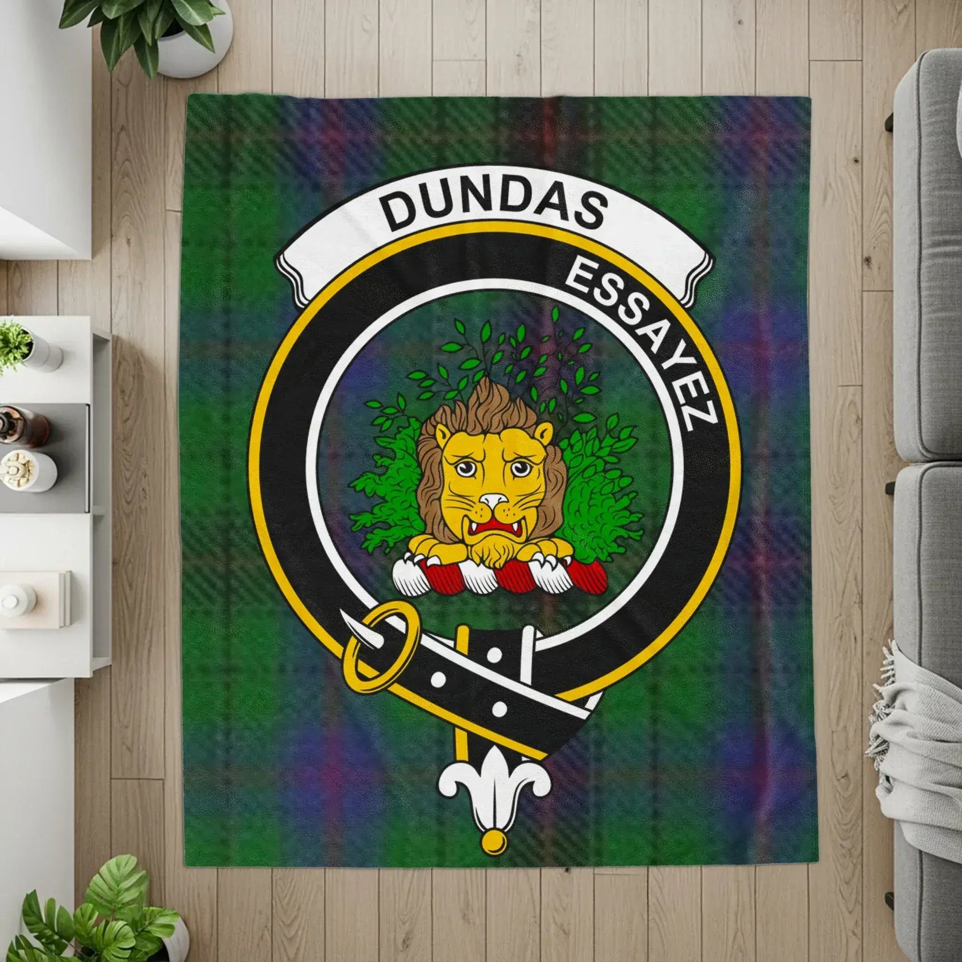 Clan Dundas Family Crest Patchwork Style Blanket product