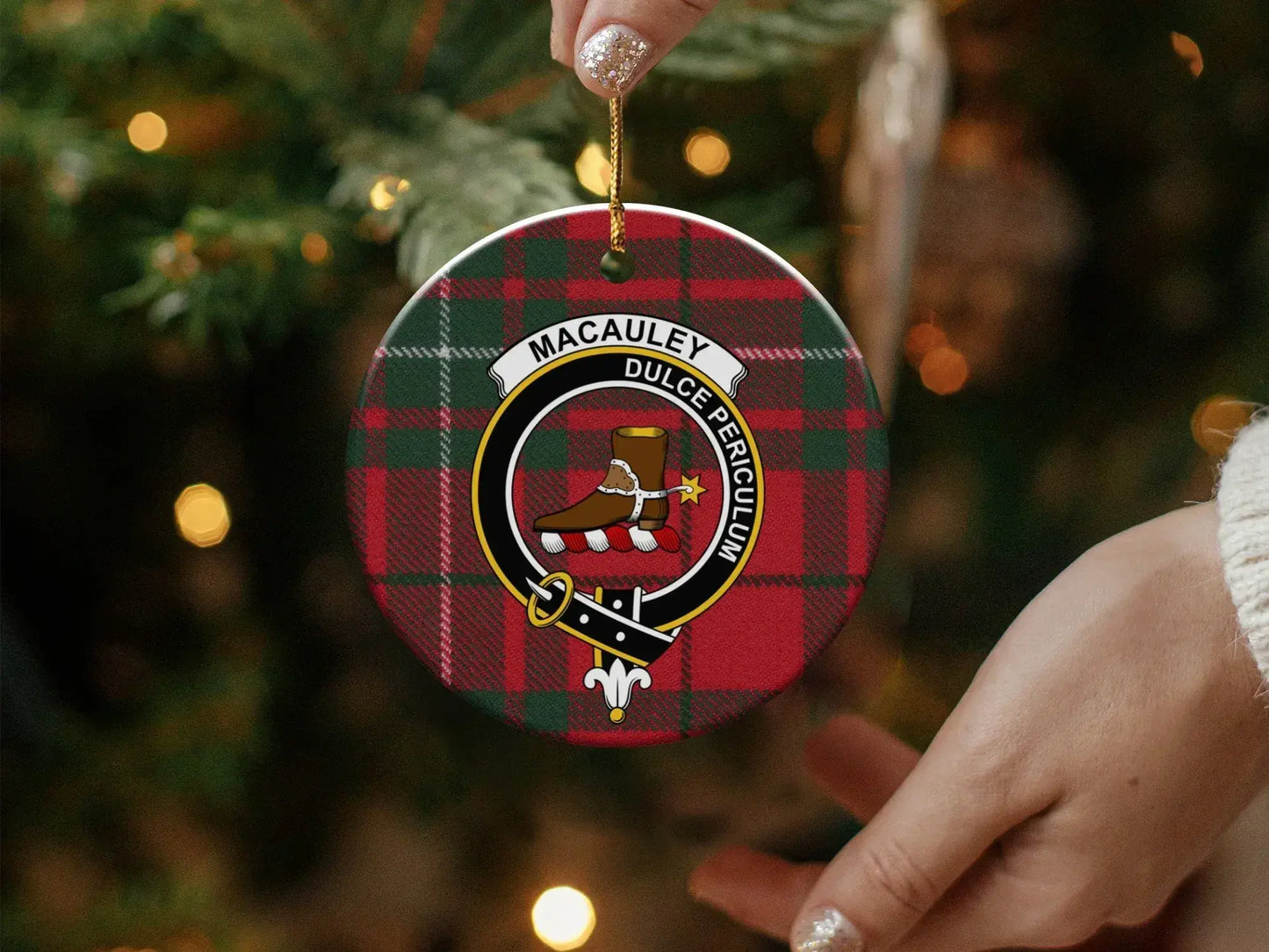 Macauley Dulce Periculum Plaid Tartan Christmas Ornament product