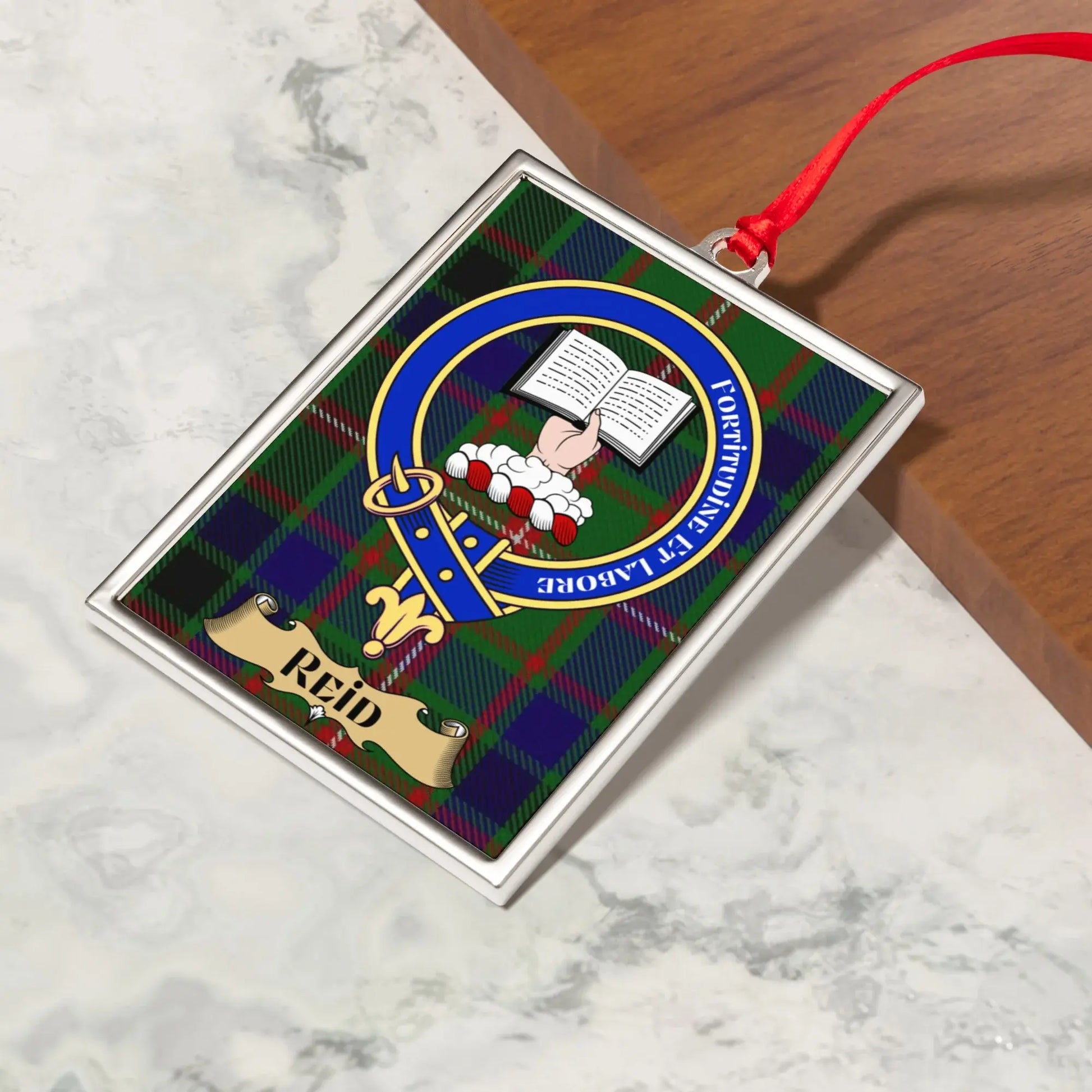 Family Crest Plaid Pattern Customizable Ornament product