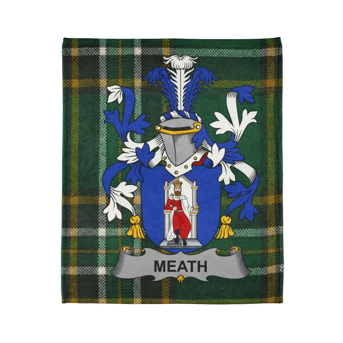 Meath Crest Emblem Green Tartan Blanket product